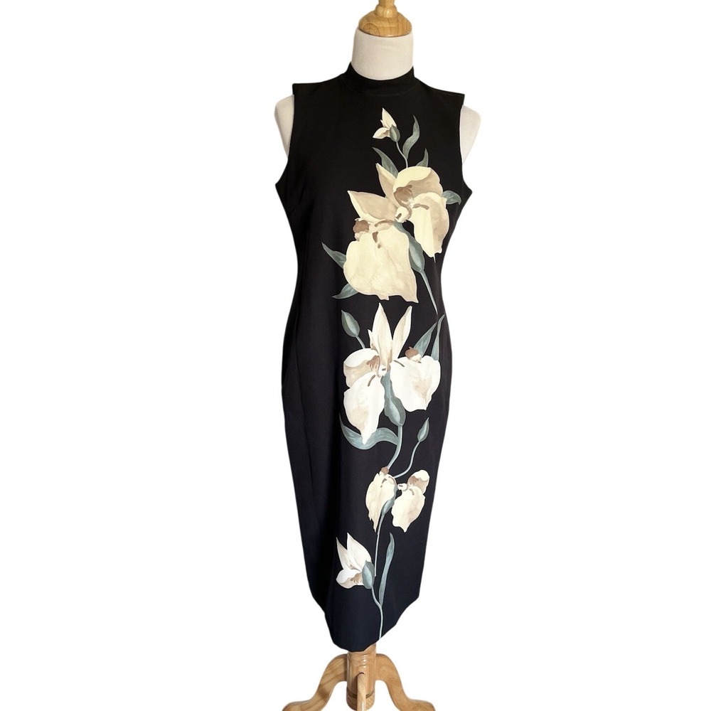 Anne Klein Mock Neck Sleeveless Maxi Dress Size 10P Orchid LBD Career Party NWT